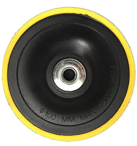 MiJunHD M14 Thread Hook and Loop Backing Pad, 4inch/100mm Self-adhesive Sanding Disc Backing Pad Angle Grinder Polisher Backer Plate for Polishing Sanding Buffing (1 Piece)