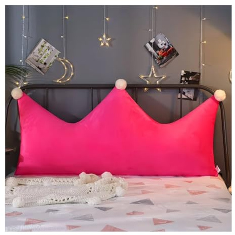 Mswborml Samt Große Kissen Als Rückenlehne Sofa, Krone Lesekissen für Bett und Sofa Ergonomisch Kinder, Lesen Kissen Bett Rückenlehne Rückenkissen Ohne Kopfteil Rückenstützkissen,A,150x70cm/59x27in