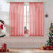MRTREES gardinen Weihnachten transparente gardinen gardinen kurz Fenster für kinderzimmer gardinen rot mit goldenen Weihnachtsmotiven,Weihnachtsbäumen, Schneeflocken, Elchen 145x140 (H×B) 2er Set