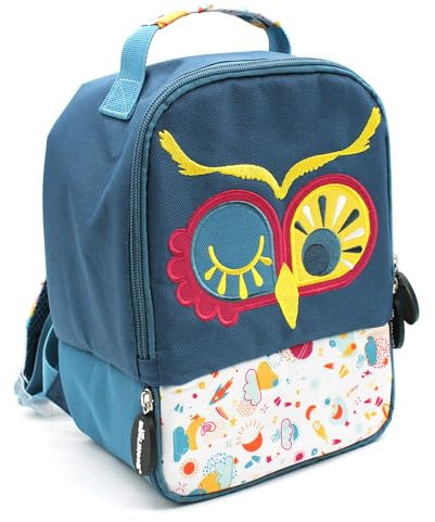 LES DÉGLINGOS - Rucksack für Kinder, isoliert, 2 Fächer – Picknick und Snacks – Reise – isolierend PEVA – 26 cm, blau, Astros die Eule