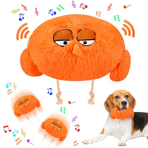 Bewegendes Hundespielzeug, Interaktives Hundespielzeug, Selbstrollender Ball Hund, Aktives Bewegliches Haustier-Plschspielzeug, Active Moving Pet Plush Toy for Haustier Hunde Trainingsball(Orange)