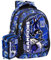 Clondo Schoolpack Schulrucksack mit Federmäppchen mit 3 Fächern, gefüllt für Kinder, Jungen und Mädchen, Champions Schwarzblau