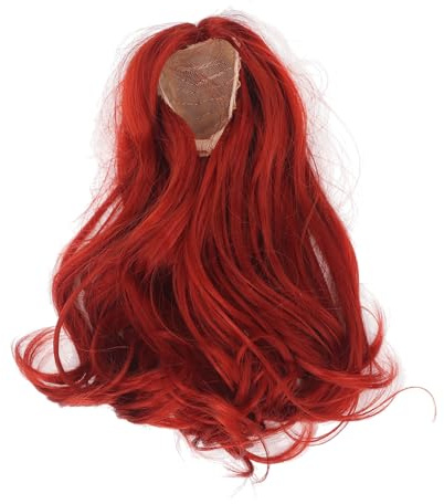 Puppenhaar, Helle Farbe, 1/6 Langes, Lockiges, Natürliches, Stilvolles, Weiches Seiden-Puppenhaar mit Kugelgelenk Zum Basteln (Rot)