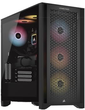 Corsair Vengeance a7400 Series Gaming PC – Liquid Cooled AMD Ryzen 5 9600X CPU – NVIDIA GeForce RTX 4060 GPU – 32GB Vengeance RGB DDR5 Memory – 1TB M.2 SSD – Black