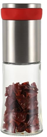YILANJIN Spice Grinder, Manual Chilli Spice Seasoning Grinder, 150ML Stainless Steel and Glass, Salt Mill, Herb Crusher