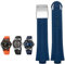SCRUBY 24mm * 12mm Lug End Gummi Wasserdichtes Armband Für Oris Armband Silikon-uhrenarmband Edelstahl Faltschließe(Blue-silver)