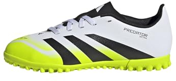 adidas Unisex Club Turf Football Boots Kids, Cloud White/Core Black/Lucid Lemon, 5 UK