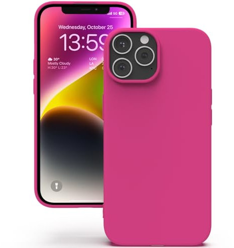 YATWIN für iPhone 13 Pro Hülle, Premium Silikon Handyhülle mit Kameraschutz, Seidig-Weicher Berühren Ultra Dünne Stoßfeste Kratzfeste Schutzhülle, Magenta
