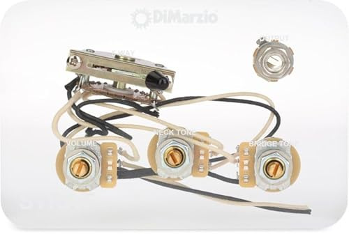 DiMarzio HSS Verkabelung für Stratocaster E-Gitarre | Verlötetes, einbaufertiges Set mit Potis, Buchse, Kondensatoren, Schalter (GW2113)