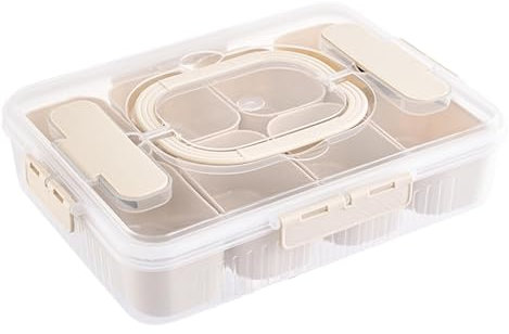 Recipiente de almacenamiento para para frutas, recipiente para ensaladas, recipiente de almacenamiento para refrigerador, bandeja de verduras con tenedor, 8 compartimentos, contenedor de
