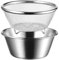 Mini collanture, passoire de colonie en acier inoxydable avec bol Ensemble de bol 5,5x2,5 petite passoire en métal fin fin mini-bol à paster pour le lavage et la vidange du riz, des fruits