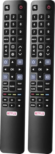Lot de 2 télécommandes de Remplacement RC802N Compatible avec TCL Thomson Smart TV
