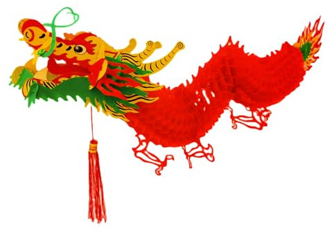 Chinesisches Neujahr Drachen Laterne, Drachen-Girlande Dekoration, Drachen Lampe Kunststoff Hängedeko Für Chinesische Neujahr Hängender Ornament, Silvester Party Deko Gartendeko