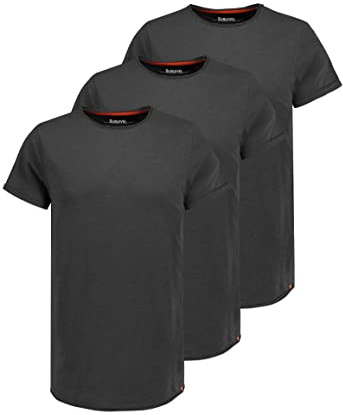 Sublevel 3er Pack Herren Basic T-Shirt mit Rundhals und Rollkante, | Baumwolle | Hergestellt aus weichem und atmungsaktivem Material | Klassischer Rundhalsausschnitt für optimalen Komfort