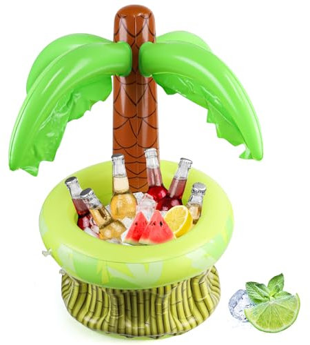 Palma Gonfiabile Portabevande, 70CM Portabibite Gonfiabile, Gonfiabile Refrigerante a Forma di Palma per Birra, Portabevande per Piscina, Gonfiabile Portabicchieri Bar per birra, per feste e ghiaccio