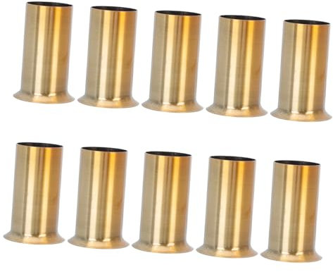 Operitacx 10 Stück Lampensockelhülsen Eisen Bördelhülle Kronleuchter Abdeckung Retro Stil Verschleißfest 30x60mm Passend Für Europäische Kristalllampen