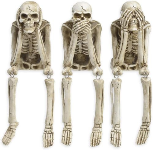 Irayin Halloween Skelett Deko, Skelett Statue Figure, Harz Skelett Skulpturen, Halloween Dekoration für Wohnzimmer, Büro, Bücherregal, Schlafzimmer