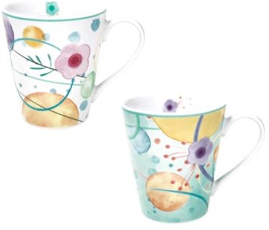 BRANDANI Set 2 Mug Bollicine in Porcellana 300ml