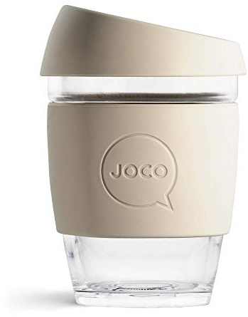JOCO Glass Reusable Coffee Cup (Sandstone, 12 oz)