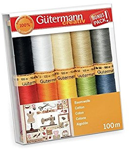 Gütermann Nähfaden-Set Baumwolle C Ne 50 Basic 10 Farben 100 m
