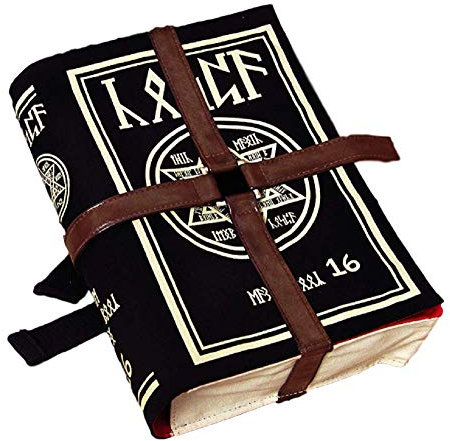 GK-O Anime Cosplay Magic Book Canvas PU Schultertasche Crossbody Bag Unisex Rucksack, Schwarz (schwarz), Medium