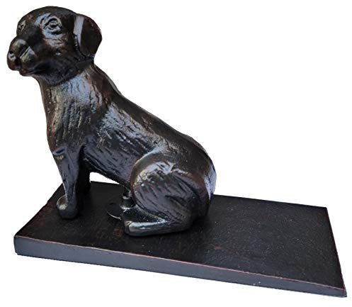 LuLu Decor, Cast Iron Dog Door Stopper, Doorstops Weight 6 Lbs (Black)