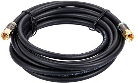 7.5M Black RG6 Coax Cable Dual Shield Outdoor/Indoor Coaxial BNC Extension Wire For Satellite Dish Cable TV Antenna