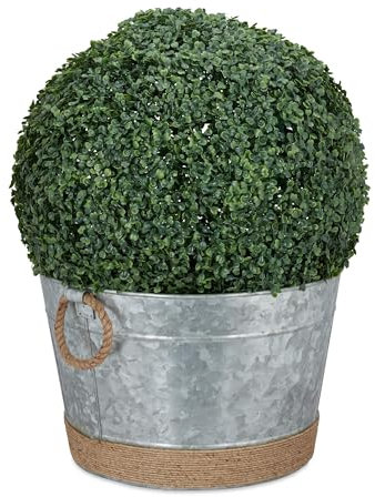 Relaxdays Zinkwanne wasserdicht, rund, Getränkekühler, Pflanztopf für Garten, Miniteich, Wanne 30 l, HxD 26x41,5cm, zink