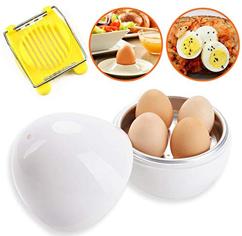 Microonde uova caldaia,uovo caldaia cucina forniture,forma di uovo,Bianco, per 4 uova, Taglia Uova Gratuito