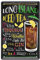 Blechschild Zutaten Rezept Anleitung Long Island Ice Iced Tea - Retro Deko Schild - Metallschild Cocktail Longdrink - Dekoration Küche Beach Bar Lounge - Geschenk Beilage für Cocktail Set - 20x30cm
