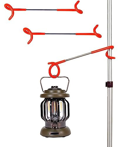 3 Stück Camping Laternenhalter, Zeltstangen Haken Camping und Garten Kleiderbügel Mehrzweck Doppelköpfiger S-förmiger Laternenhaken Zweiwege Universalhaken Geeignet für Weniger als Ø 32 mm Pol