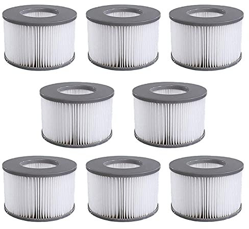 Hoimlm Ersatz Filter für MSpa Filterkartusche Wasserfilter, Kartuschenpumpe für heiße U-Boote und Spa,für aufblasbare Pools - Modell ab 2020 (8pcs)