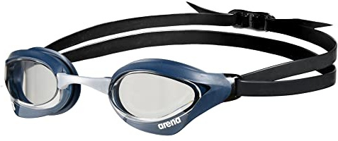 arena Cobra Core Swipe Unisex-Wettkampfbrille für Erwachsene, Schwimmbrille mit Gebogenen Gläsern, Anti-Beschlag, UV-Schutz, 5 Austauschbare Nasenstege
