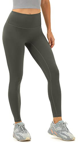 icyzone Damen Sport Leggings Blickdicht 7/8 Sporthose High Waist Yoga Hose Fitness Leggins (M, Graphite Grey)