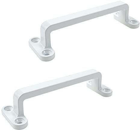 Faotup Schiebetürgriff aus Zinklegierung, Scheunentürgriff, robuster Ziehgriff für Glastür, Garagentor, Weiß, 12 x 3,7 x 2,7 cm, 2 Stück