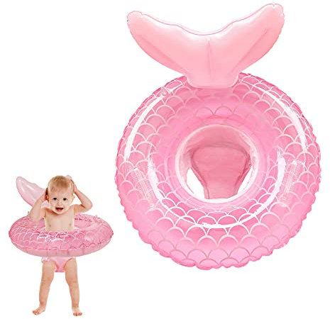 Baby Schwimmring, Aufblasbarer schwimmreifen mit Schwimmsitz, Baby Schwimmhilfe, Meerjungfrau Schwimmbecken, Kinder Pool Schwimmen Ring für ab 6 Monate bis 36 Monate