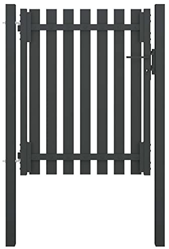 vidaXL Gartentor Gartentür Zauntor Hoftor Gartenpforte Hoftür Zauntür Pforte Gartenzaun Tor Tür Einfahrtstor Stahl 1x1,5m Anthrazit