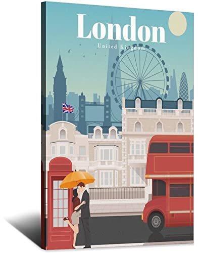 London Vintage Reiseposter Gemälde Poster Modern Geschenk Schlafzimmer Dekorativ