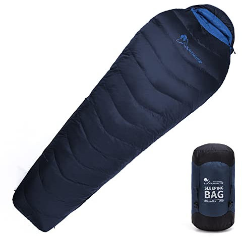 MOUNTAINTOP Mumienschlafsack Daunenschlafsack Ultraleicht Schlafsack Winter Kleines Packmaß für Outdoor Camping Reise Zelten oder Indoor