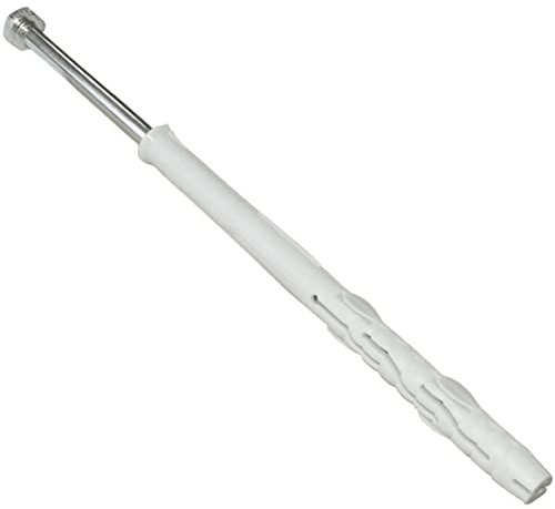 AERZETIX - C57433 - Set di 10 tasselli in plastica a testa fresata con alette Ø10x140mm + 10 viti tirafondi Ø7x140mm con impronta 6 lati in acciaio - colore argento