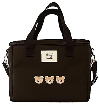 RICHTRUE Kawaii Lunch Bag for Girls Lunch Box Insulated Cute Lunch Bags for Women Insulated Lunch Box for Kids (Black)
