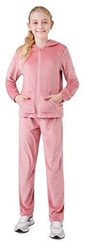 CityComfort Tuta Bambina Ragazza Velluto 5-14 Anni (Rosa, 7-8 Anni)