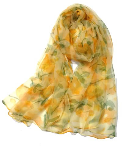 Shanlin Damen Dfs Schal, Gelbblumen, 65x39.5 (165x100CM)