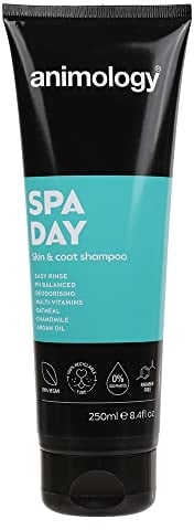 Animology Spa Day Dog Shampoo 250ml | Easy Rince |PH Balanced | Deodorising | Multi Vitamins Oatmeal, Chamomile & Argan Oil | 100% Vegan and Recyclable (14ANI71)