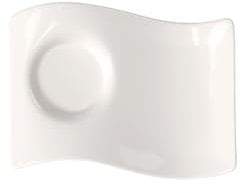 Villeroy & Boch NewWave Caffè Unterteller Partyplate, 20 x 14 cm, Premium Porzellan, Weiß
