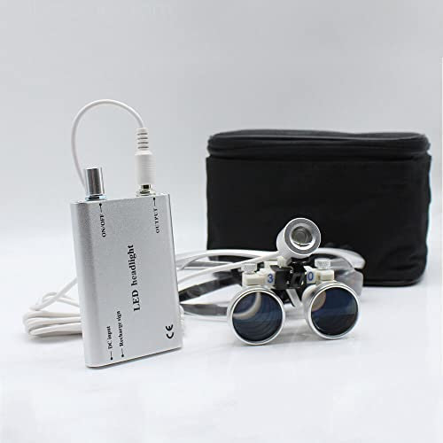 Dental Lupenbrille Lupe Zahnarzt 3.5X 420mm w/LED Scheinwerfer Headlight Licht