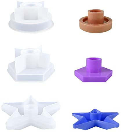 Belvanr Kerzenständer Silikonform 3 Stück Silikonform Kerzenhalter Silikonform für Kerzenhalter Beton Silikonform Gießform Kerzenhalter DIY Kerzenständer Silikon Form Silikonform Gießformen