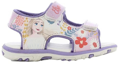 Disney Frozen Sandalen Kinder von 2 bis 8 Jahre, Kinderschuhe Mädchen mit Die Eiskönigin ELSA Motiv 29 EU, Sommer Schuhe ideal für Schönes Wetter, Lila