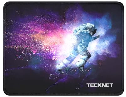 TECKNET Mouse Mat 270 x 210 x 3 mm Gaming Mouse Pad, Non-Slip Rubber Base, Waterproof Surface, Stitched Edges Mouse pad, Compatible with Laser and Optical Mice