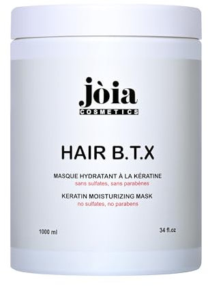 Joia Cosmetics - Haarmaske mit Keratin zum Glätten und Stärken des Haares – trockenes und geschädigtes Haar – ohne Sulfate, ohne Parabene, 1000 ml
